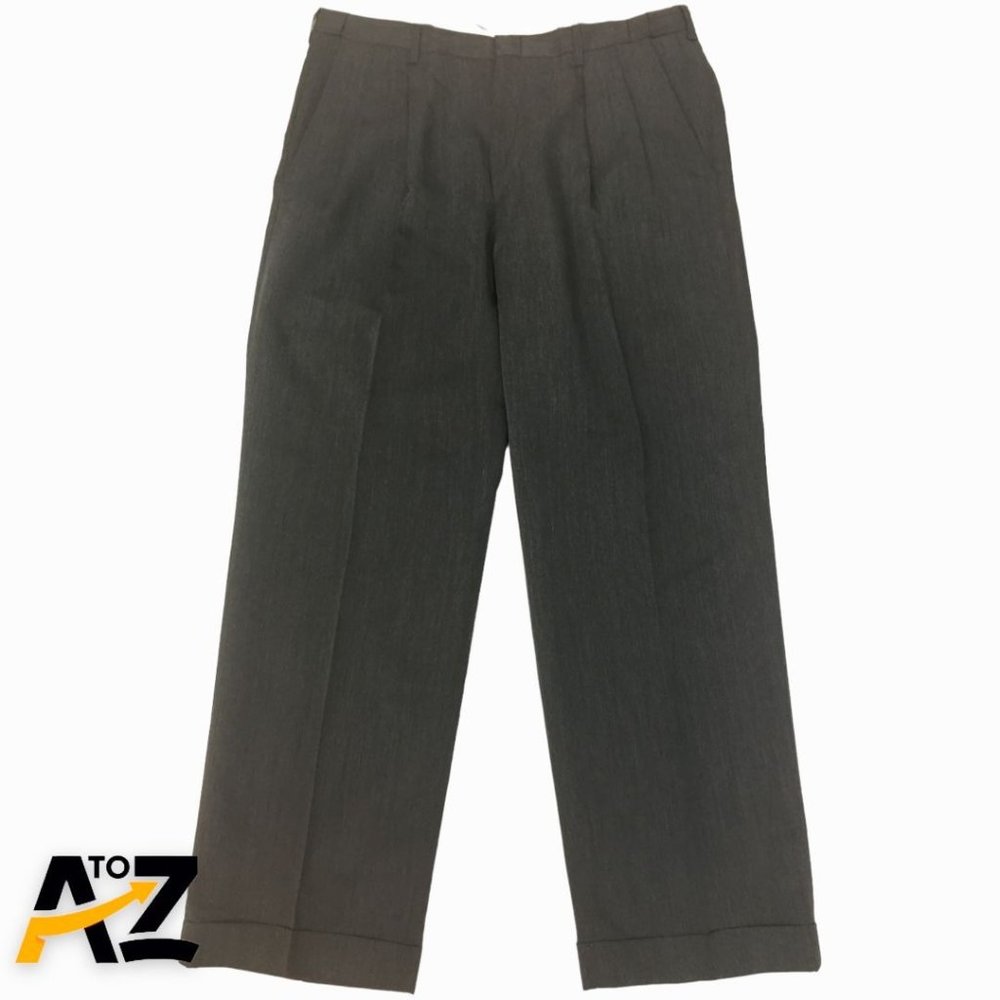 Haggar Black Label Mens Dress Pants Size 36x30 Gray Pockets Button Zip Up